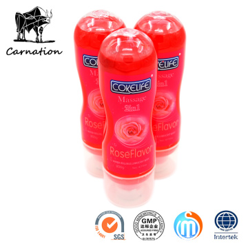 Jouets de lubrifiant de sexe de saveur de Rose 2in1